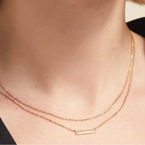 Mejuri two-chains bound seamlessly with a solid bar pendant - 18k gold vermeil.